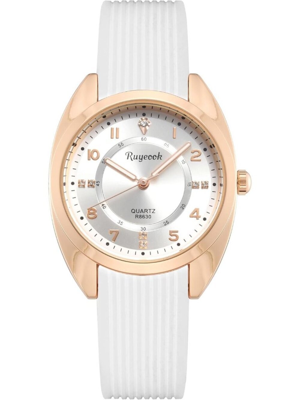 Women's White Analog Quartz Elegant Silicone Band Waterproof Nurse Wrist Watch